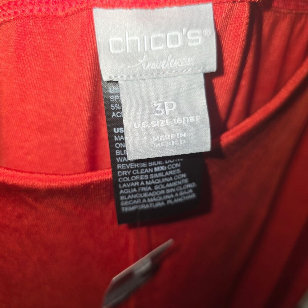 Chicos Travelers No Tummy Slinky Red Pants, NWT, Sz 3P, Sz 16P/18P - Picture 9 of 9
